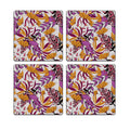 MDF Coasters  4 X 4 INCH |Beautiful Digitally Printed| Set of 4 |floral pattern 60o pattern