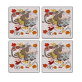 MDF Coasters  4 X 4 INCH |Beautiful Digitally Printed| Set of 4 |floral women pattern