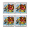 MDF Coasters  4 X 4 INCH |Beautiful Digitally Printed| Set of 4 |flower and women pattern