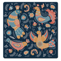 MDF Coasters  4 X 4 INCH |Beautiful Digitally Printed| Set of 4 |folk art 9 d pattern