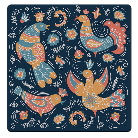 MDF Coasters  4 X 4 INCH |Beautiful Digitally Printed| Set of 4 |folk art 9 d pattern