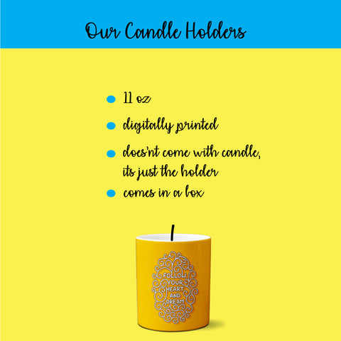 Multi-use candle holder | 11 oz | digitally printed | heart and dream candle holder