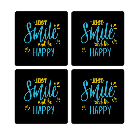 MDF Coasters  4 X 4 INCH |Beautiful Digitally Printed| Set of 4 |just smile pattern