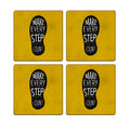 MDF Coasters  4 X 4 INCH |Beautiful Digitally Printed| Set of 4 |make every step count pattern