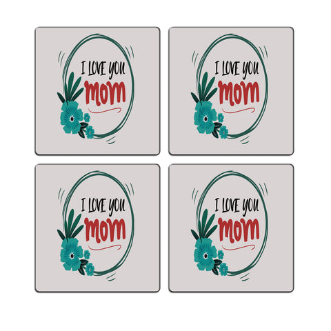 MDF Coasters  4 X 4 INCH |Beautiful Digitally Printed| Set of 4 |mom love 11 pattern