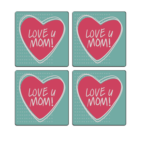 MDF Coasters  4 X 4 INCH |Beautiful Digitally Printed| Set of 4 |mom love 9 pattern