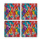 MDF Coasters  4 X 4 INCH |Beautiful Digitally Printed| Set of 4 |multi color flower pattern