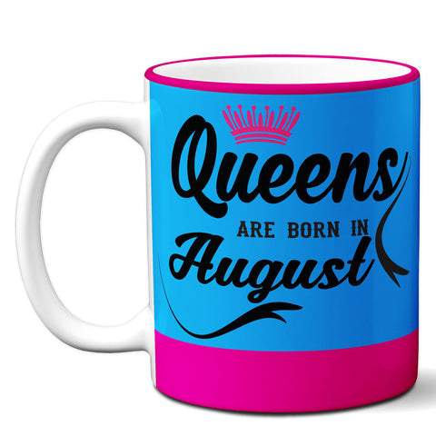 6thCross "queens_aug" printed Ceramic Tea and Coffee Mug | 11 Oz | Best Gift for Valentine Birthday  Aniiversary