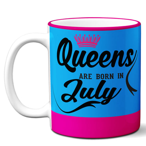 6thCross "queens_july" printed Ceramic Tea and Coffee Mug | 11 Oz | Best Gift for Valentine Birthday  Aniiversary