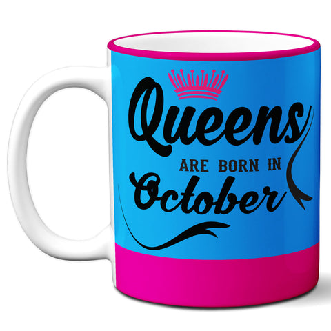 6thCross "queens_oct" printed Ceramic Tea and Coffee Mug | 11 Oz | Best Gift for Valentine Birthday  Aniiversary