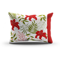 Printed Canvas Rectangular Cushion Covers,Pillow covers |Set of 2 (12 x 18 Inches) | red foral