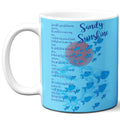 6thCross "sandy sunshine" printed Ceramic Tea and Coffee Mug | 11 Oz | Best Gift for Valentine Birthday  Aniiversary