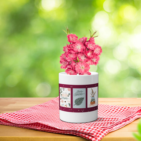 Multi-use hydroponic planter / flower vase | 11 oz | digitally printed | Desktop planter/vase | Home Garden Office Decoration | Best Gift| spring planter/vase