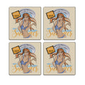 MDF Coasters  4 X 4 INCH |Beautiful Digitally Printed| Set of 4 |summer time pattern