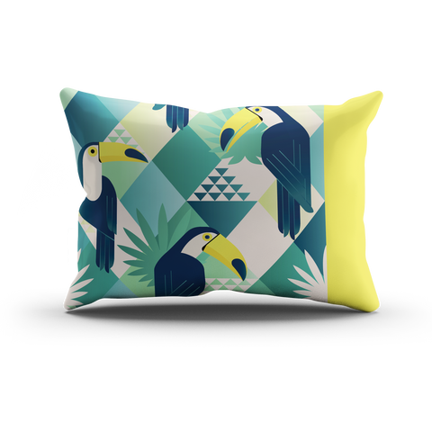 Printed Canvas Rectangular Cushion Covers ,Pillow covers |Set of 2 (12 x 18 Inches) | Toucan