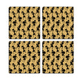 MDF Coasters  4 X 4 INCH |Beautiful Digitally Printed| Set of 4 |warli art black pattern