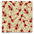 MDF Coasters  4 X 4 INCH |Beautiful Digitally Printed| Set of 4 |warli art red pattern