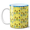 6thCross "worli blue and yellow" printed Ceramic Tea and Coffee Mug | 11 Oz | Best Gift for Valentine BirthdayAniiversary
